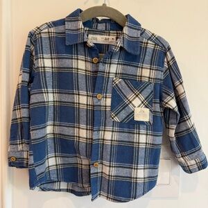 Zara Kids Blue Plaid Shirt for Toddler size 12-18 months